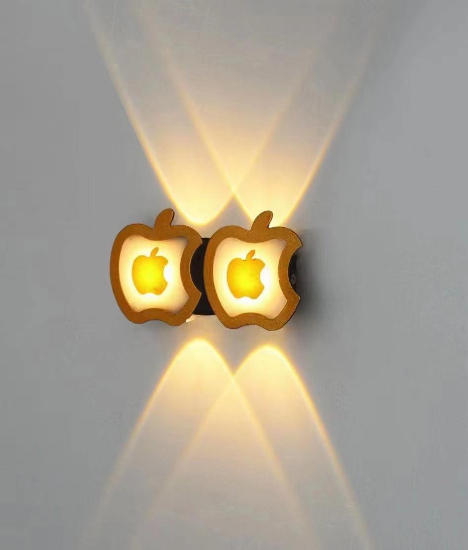Nieuwe stijl gouden appel persoonlijkheid wandlamp eenvoudige led woonkamer achtergrond ronde wandlamp hotel hal gang verlichting