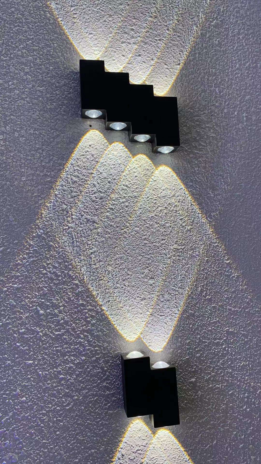 Decoratief LED-licht 4 waterdichte trapwandlamp en modern buitennachtlampje buiten led-wandlamp waterdichte muur