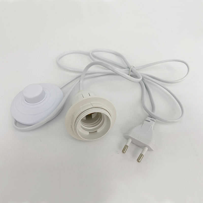 Eu Plug e27 netsnoer Lamphouder Met Eu Plug Aan/uit Schakelaar VDE OEM 2.5A 250V beste prijs kwaliteit