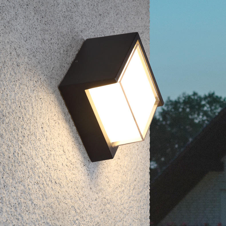 Waterdichte Led Wandlamp Tuin Outdoor Decoratie Voordeur Verlichting Blaker AC85-260V Armatuur Zwart Lampenkap Armatuur