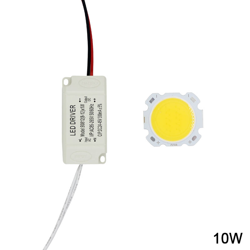 1 set 3W 5W 7W 10W 12W 15W 20W 25W 30W COB led chip board panel voor led spotlight lamp + Plastic Shell LED voeding driver