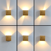 Up and Down wandlamp 12W waterdicht buiten tuin Ip65 led licht geborsteld goud zilver grijs