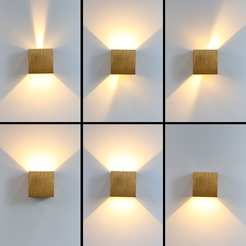 Up and Down wandlamp 12W waterdicht buiten tuin Ip65 led licht geborsteld goud zilver grijs