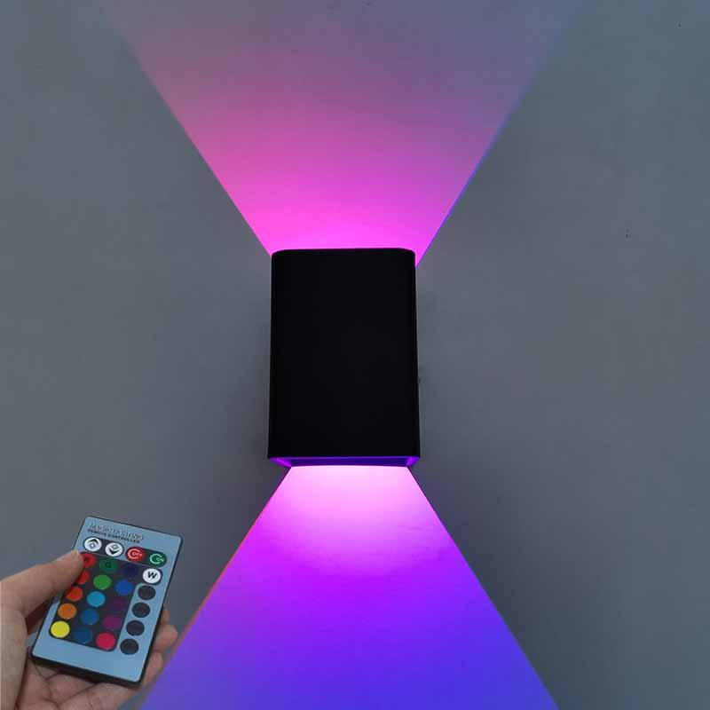 Moderne LED Up en Down Wandlamp RGB met Controller Slaapkamer Bedlampjes Decoratie Wandlamp AC85-265V Industriële Projectverlichting