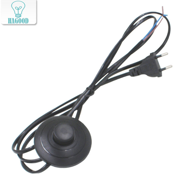 Lijn Kabel 1.8m Aan Uit Netsnoer Voor LED Lamp met 317 Knop switch EU/US Plug Licht schakelen Witte of Zwarte Draad Verlenging