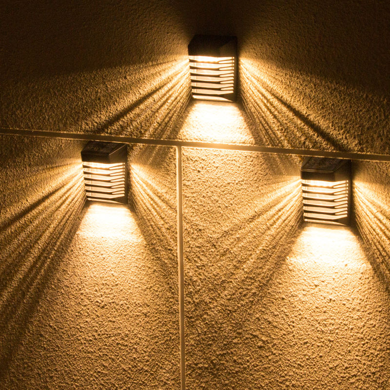 Mini Patio Solar Verlichting Trappen Dek Stap Lichten IP65 Waterdichte Outdoor Tuin Verzonken Opbouw Led Solar Fence Lamp