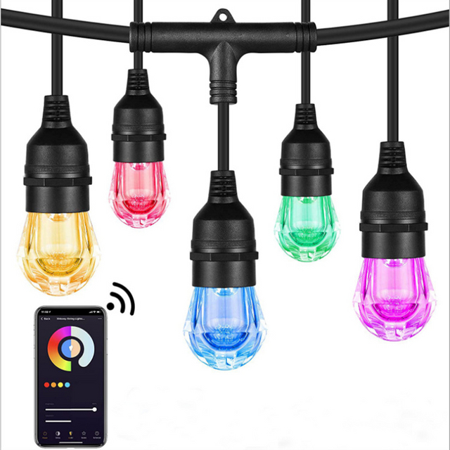 LED Solar String Lights Kerstdecoratie Gloeilamp IP65 Waterdichte Patio Lamp Holiday Garland Voor Outdoor Tuinmeubelen