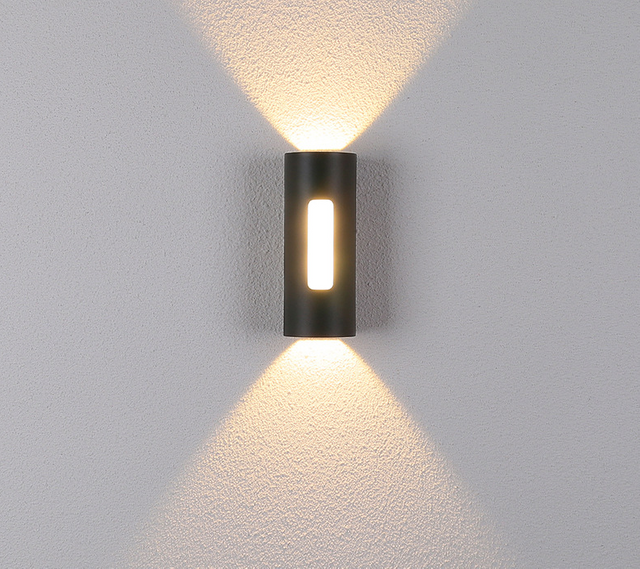 Zwart Wit Decoratie Applique Murale Led Vierkant Rond Op en neer Licht Ip65 Waterdicht Naast Led Cilinder Licht Wandlamp