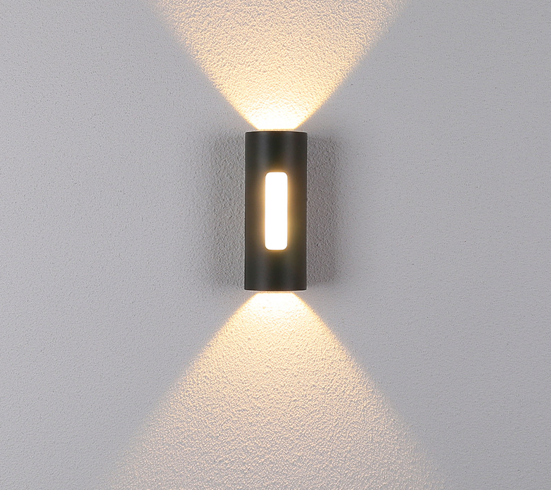 Zwart Wit Decoratie Applique Murale Led Vierkant Rond Op en neer Licht Ip65 Waterdicht Naast Led Cilinder Licht Wandlamp