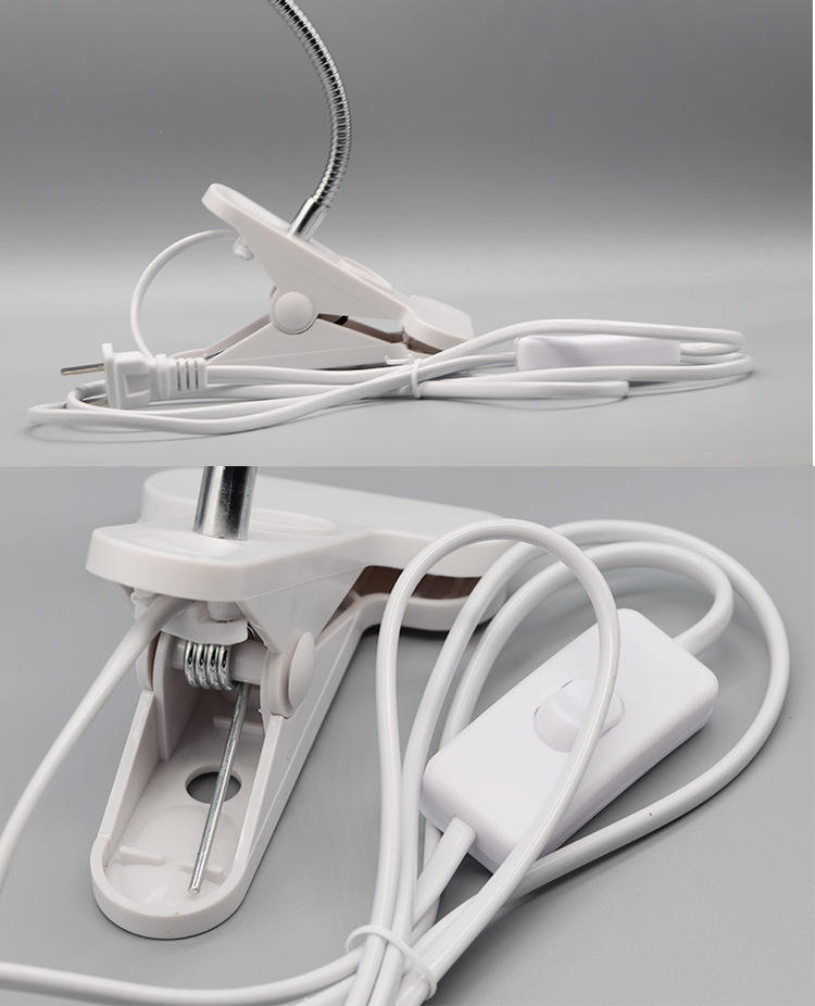 360 Graden Flexibele Bureaulamp Houder E27 Base Light Socket Zwanenhals Clip-On Kabel met Aan Uit Schakelaar Plug voor Nachtlampje