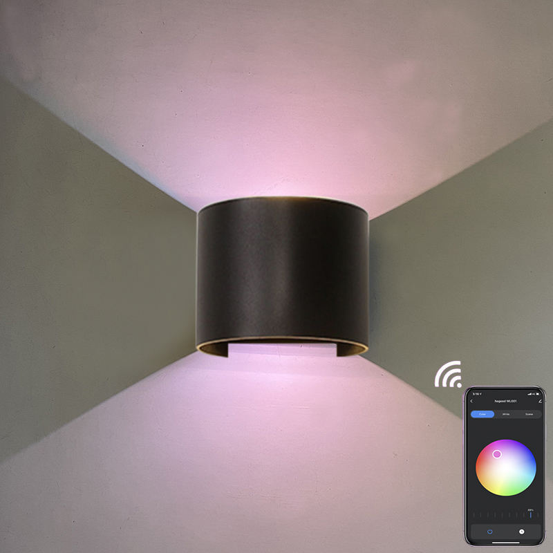 Nieuwste versie Wifi Waterdichte wandlamp RGBW Buitenschans Kleurverandering door slimme app-lamp Ondersteuning Amazon Alexa Google Assist