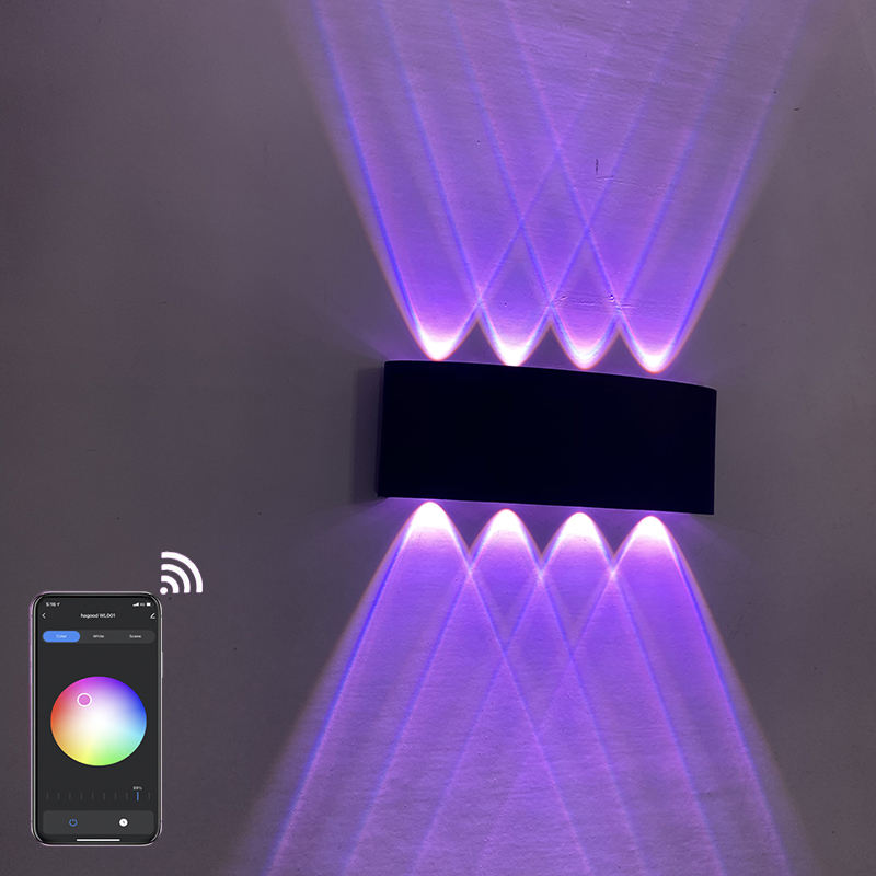 Smart home WiFi APP Gecontroleerde 85-265V RGBW IP65 aluminium waterdichte led tuinlamp smart led outdoor up en down wandlamp