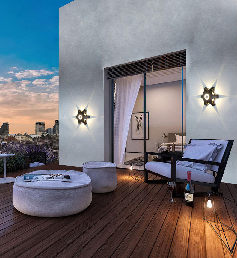 2023 Led Wandlamp Aluminium Outdoor IP65 Waterdicht Up Down Wandlamp Voor Thuis Trap Slaapkamer Nachtkastje Badkamer Gang verlichting