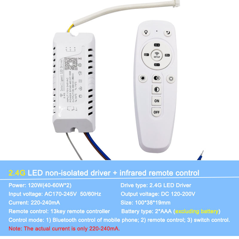 APP controle LED driver 2.4G afstandsbediening intelligente LED transformator (20-40W)X2 (40-60W)X2 voor dimbare kleur-verwisselbare kroonluchter