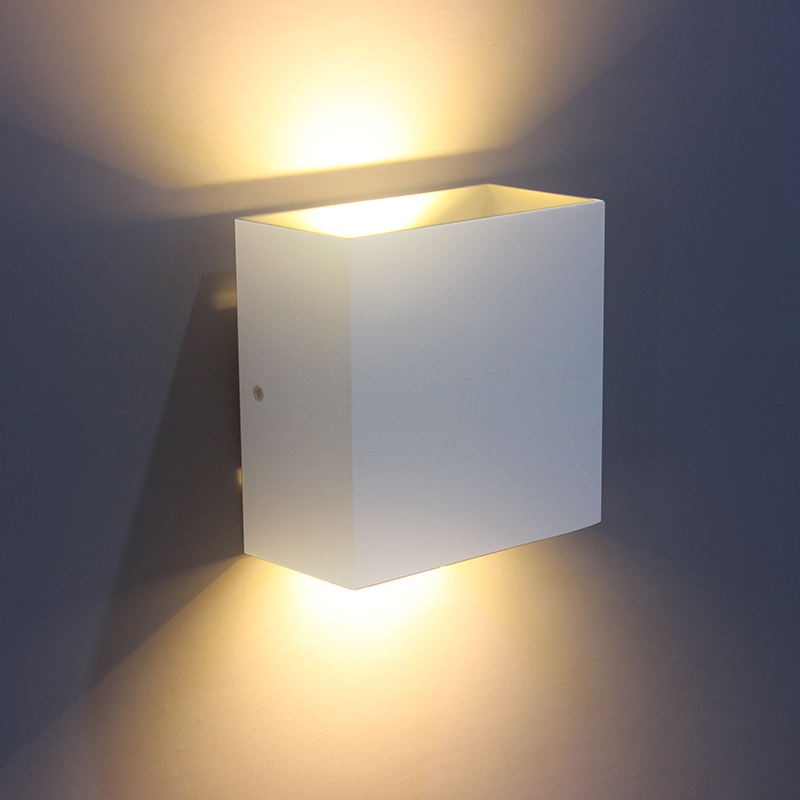 Cube CoB 6W LED Up Down Wandkandelaar AC85-265V Slaapkamer Nachtkastje Kubus Wandlamp Indoor Aluminium Decoratie Verlichting armatuur