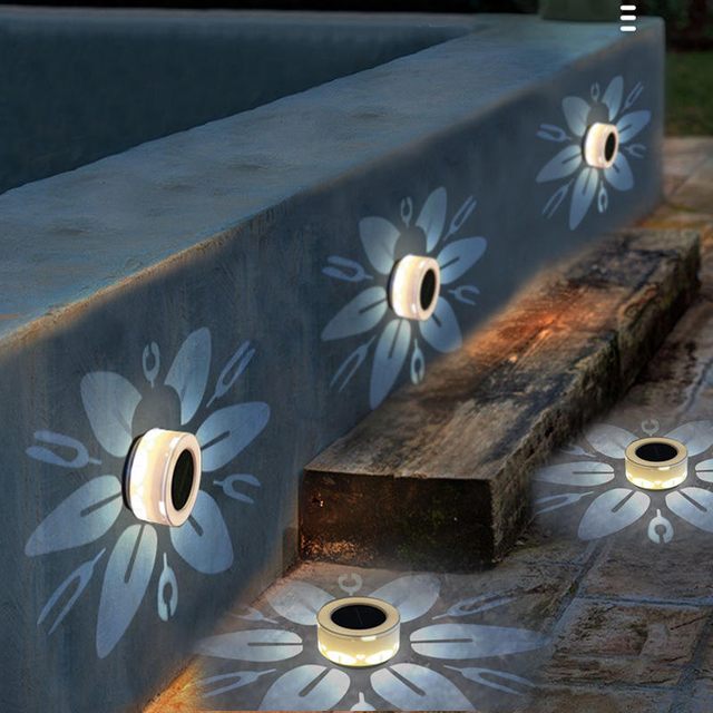 Tuinverlichting Solar LED Light Outdoor RGB Kleur Veranderende Solar Pathway Lawn Lamp voor Garden Decor Landscape Lighting