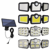 Hagood Outdoor waterdicht 3 Heads Wandlamp Three Heads 83 COB Solar Sensor LED Powered Security Lights