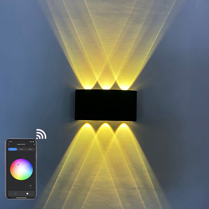Outdoor Wandlamp APP Afstandsbediening Bluetooth-compatibel Dimbare LED Wandlamp RGB Gebruikt Voor Vakantie Decoratie AC85-265V