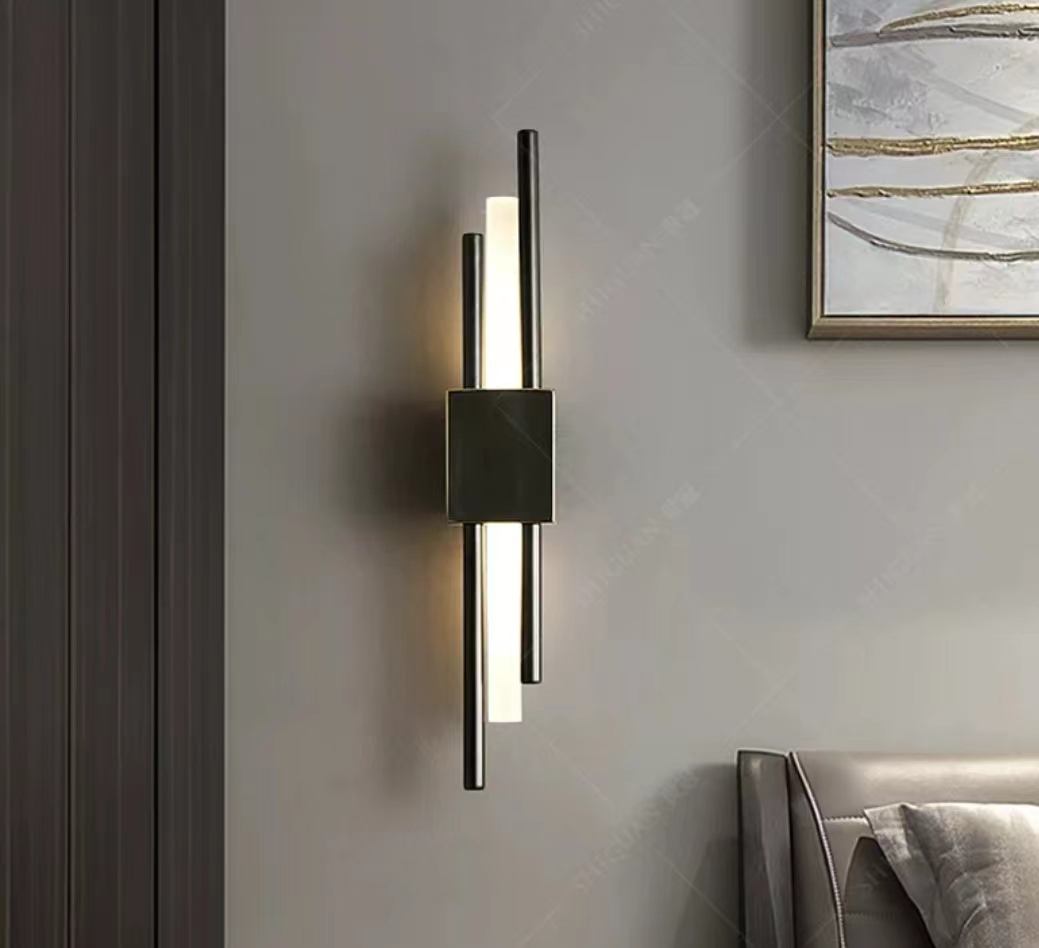 6W lange strip wandlamp woonkamer achtergrond muur studeerkamer slaapkamer bedlampje eenvoudig modern Scandinavisch licht luxe creatief raster