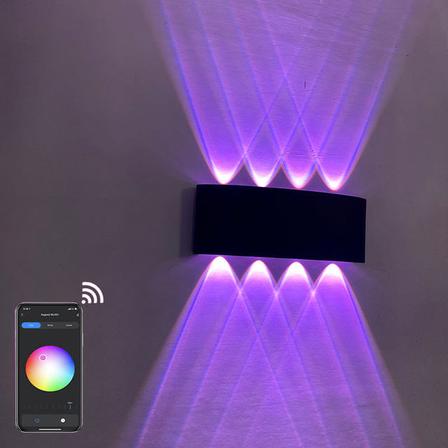  8W bestuurd door Alexa/google home outdoor Wandlamp APP Afstandsbediening Bluetooth-compatibel Gebruikt voor Bar wandlamp Feestverlichting
