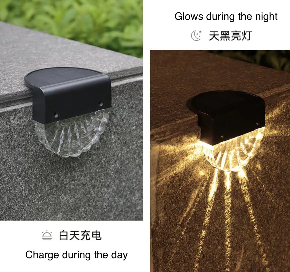 Warm Wit LED Solar Lamp Pad Trap Outdoor Tuinverlichting Zonne-energie Balkon Licht Decoratie voor Patio Trap Hek goederen