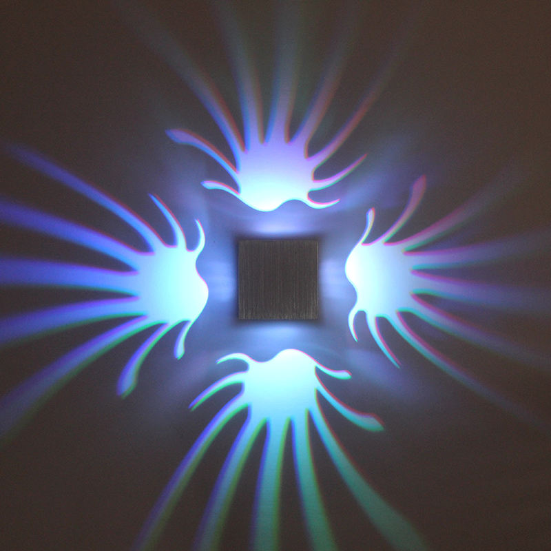 3W aluminium mooie RGB-wandlamp voor decoratie van kunstgalerijen balkonlamp veranda-verlichting
