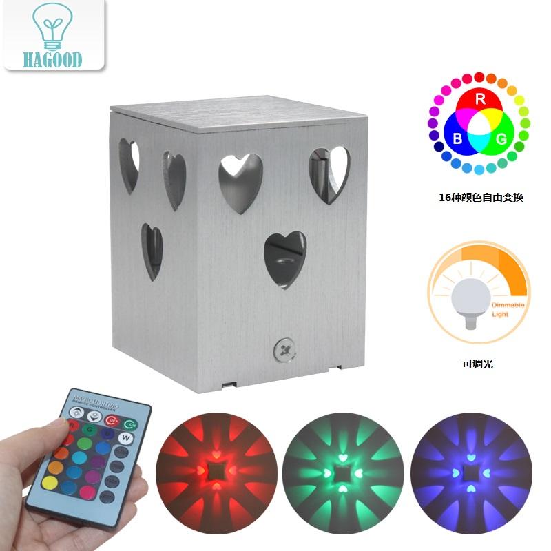 Hartvormige LED Wandlamp afstandsbediening wandlamp slaapkamer wandlampen Woonkamer Kapperszaak Hoge Kwaliteit Goedkope Prijs Hoge Kwaliteit