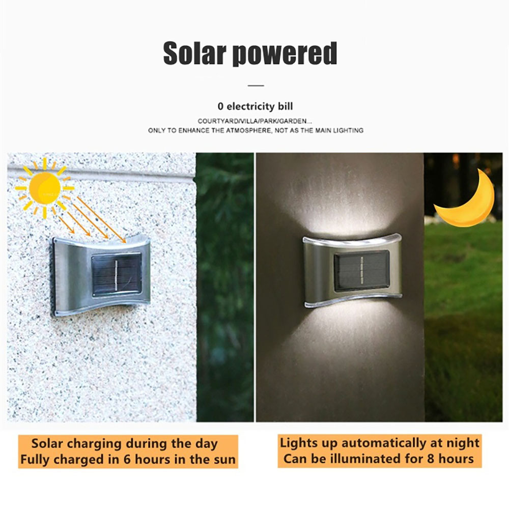 6LED Solar Lamp IP65 Waterdichte Buitenlamp Binnenplaats Wandlamp voor Tuin Villa Decoratie LED Tuin Wandlamp