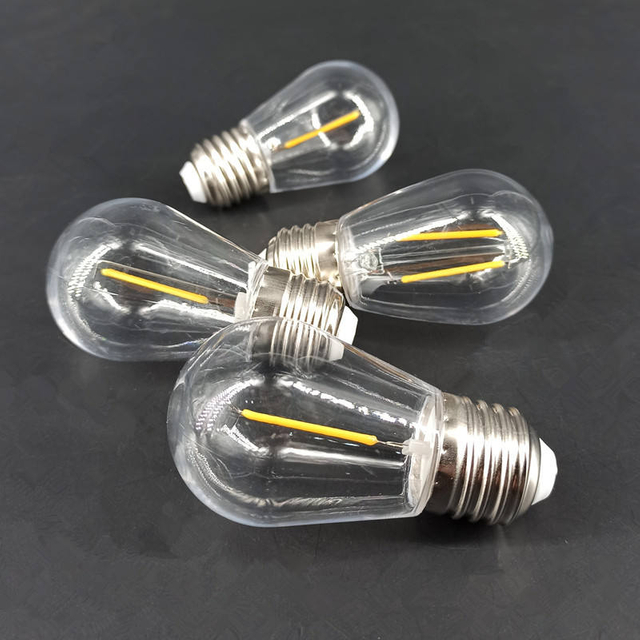 E14 S14 filament lamp E27 decoratieve lamp string LED lamp 110V 3V solar Edison lamp vintage PC plastic A filament