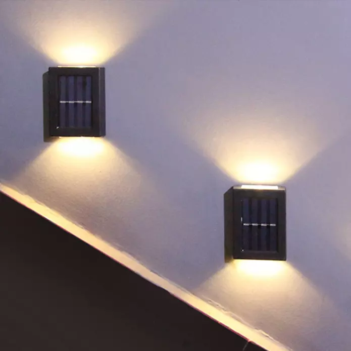 Wandlamp op zonne-energie buiten waterdicht IP65 op en neer trap wandlamp LED-nachtlampje op zonne-energie