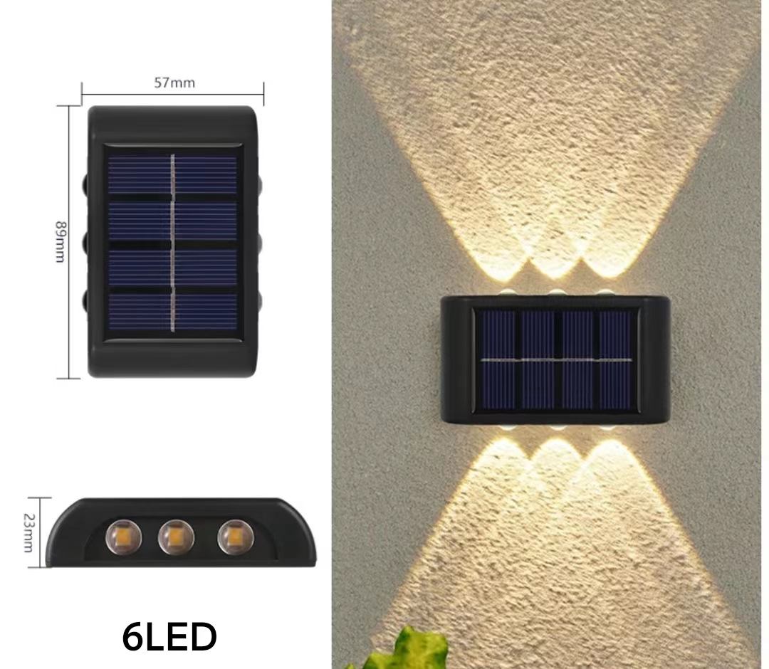 4LED 6LED op en neer zonne-wandlamp buitendecoratie tuin binnenplaats thuis wandlamp waterdicht lichtgevend buiten