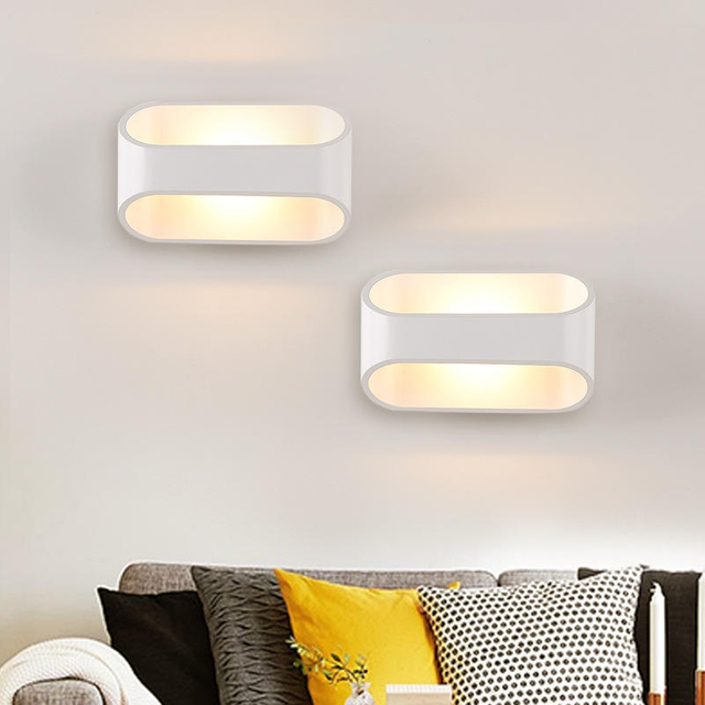 2023 Wit Aluminium 5W Rgb Wandlamp Up En Down Indoor Wandlamp Diy Kleur Met Controller Indoor Wandlamp rgb Wandlamp