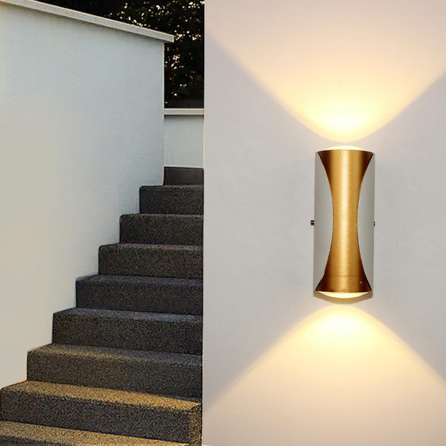 LED Wandlamp Waterdicht IP65 Aluminium Tuin Wandlamp Goud Zwart Wit Licht Indoor Outdoor Wandlamp