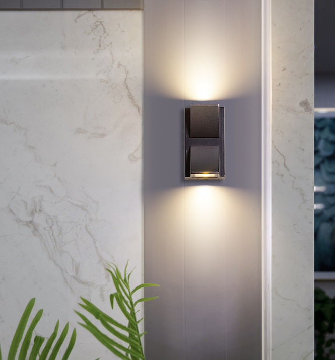 5W 12W LED-lamp Buitenverlichting Waterdichte wandlamp Moderne aluminium op en neer geleide wandlamp Exterieur Tuin Yard Veranda Licht