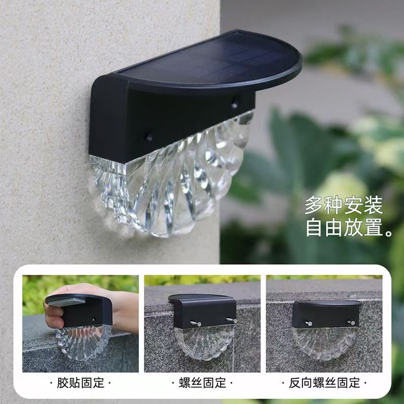 Warm Wit LED Solar Lamp Trap Outdoor Tuinverlichting Waterdichte Zonne-energie Balkon Licht Decoratie voor Patio Trap Hek