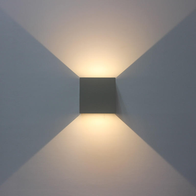 Grijze IP65 verstelbare wandgemonteerde LED wandlamp buiten Cube Sconce Lighting