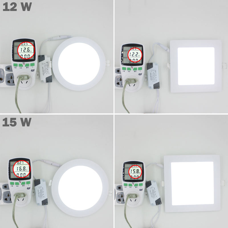 Ultra Dunne Led-paneel Downlight echte volledige watt 3W 4W 6W 9W 12W 15W 18W 24W Ronde/Vierkante LED Plafond Inbouwlamp