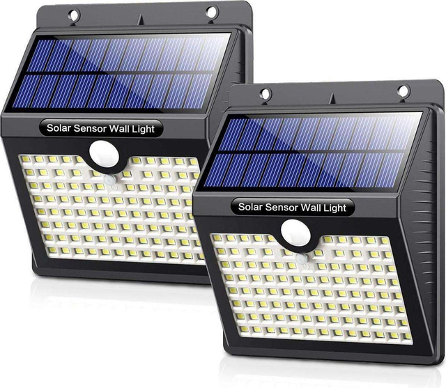Solar Buitenlamp met Bewegingssensor - 97 LED's - Wit Licht - Solar Tuinverlichting - IP65 Waterdicht - Voor Tuin / Wandlamp