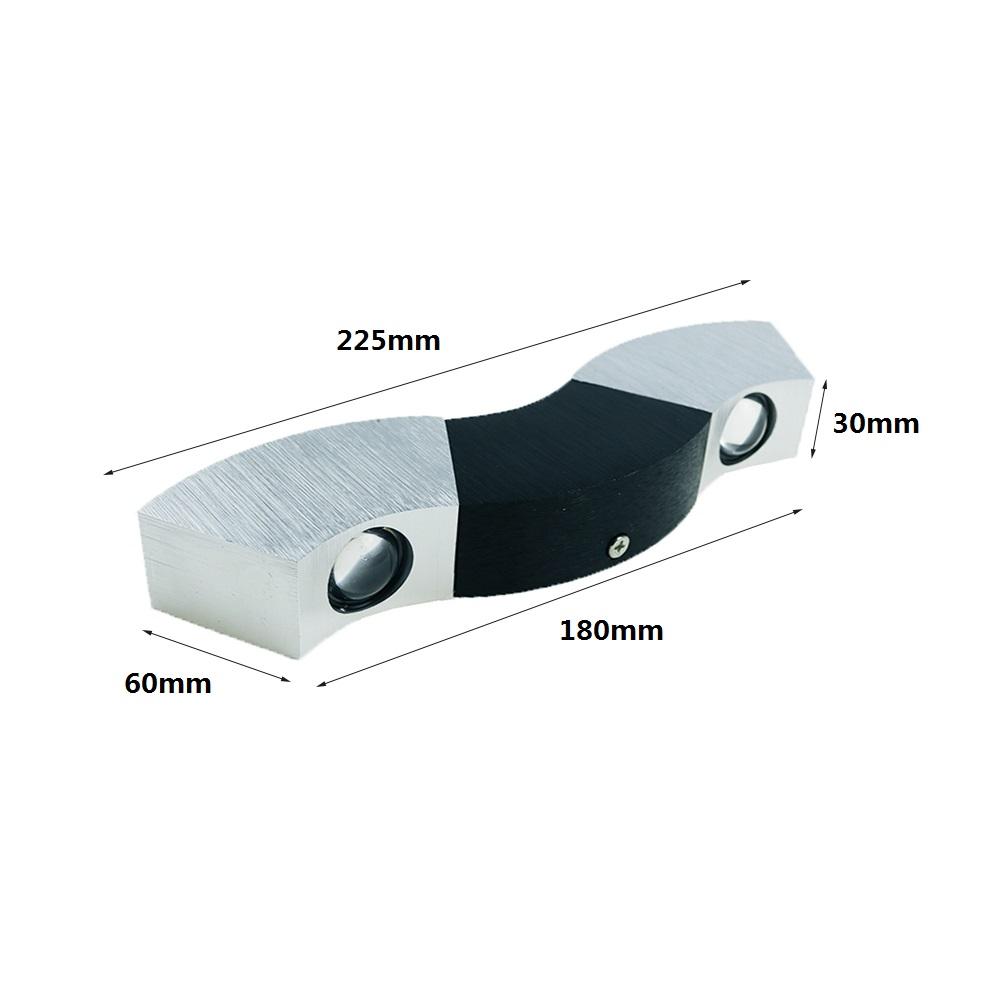6W LED wandlampen binnen Up en Down wandlamp binnenverlichting led van aluminium Hallamp wandverlichting zilver koel wit