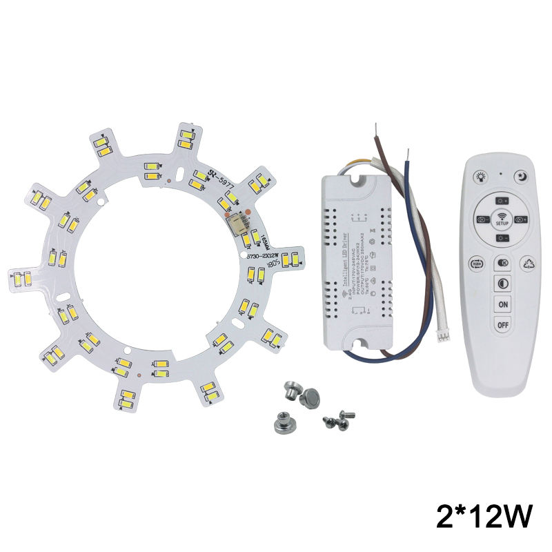 2x24W LED-plafondverlichting 2.4G WIFI mobiele telefoonverbinding afstandsbediening voor woonkamer keuken plafondlamp