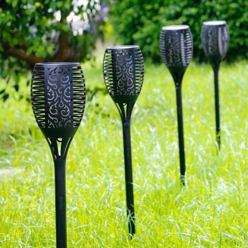 96 LED Waterdichte Flikkerende Vlam Solar Light Tuinlamp Outdoor Landschap Decoratie Tuin Gazon Licht