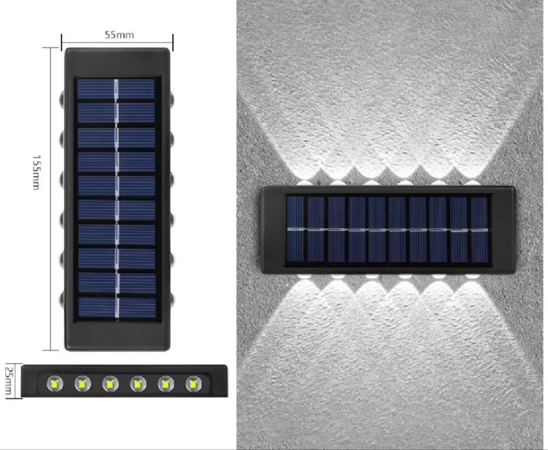 Solar outdoor tuinlamp huis wandlamp decoratie lay-out muur nieuwe op en neer lichtgevende sfeer wandlamp
