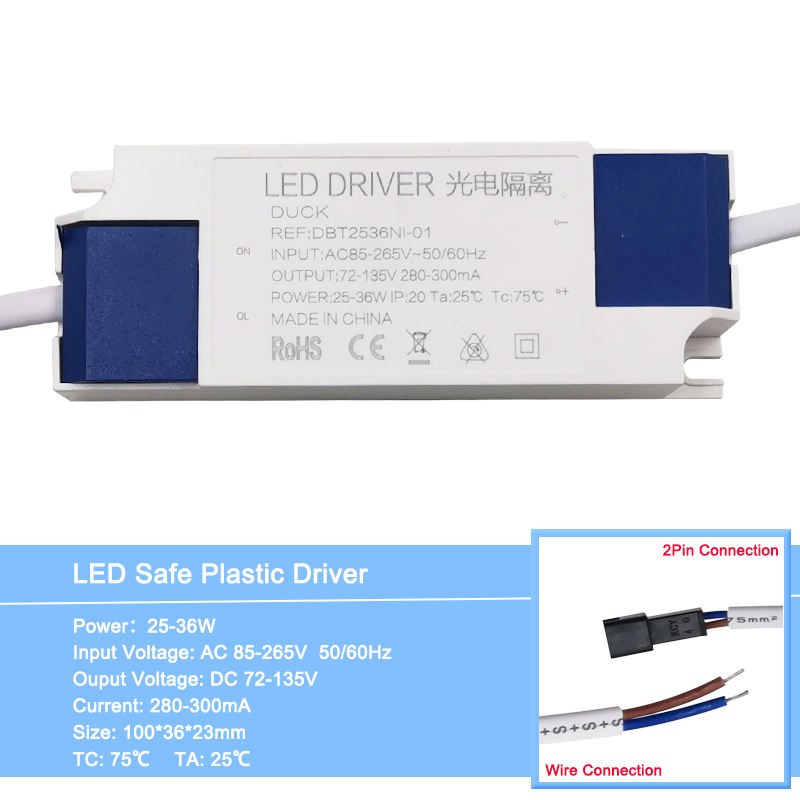 Hoge Kwaliteit Dimbare 3W 5W 7W 8-10W 15W 15-24W Voeding led Driver Adapter Transformator 300mA Voor LED Downlight 85-265V