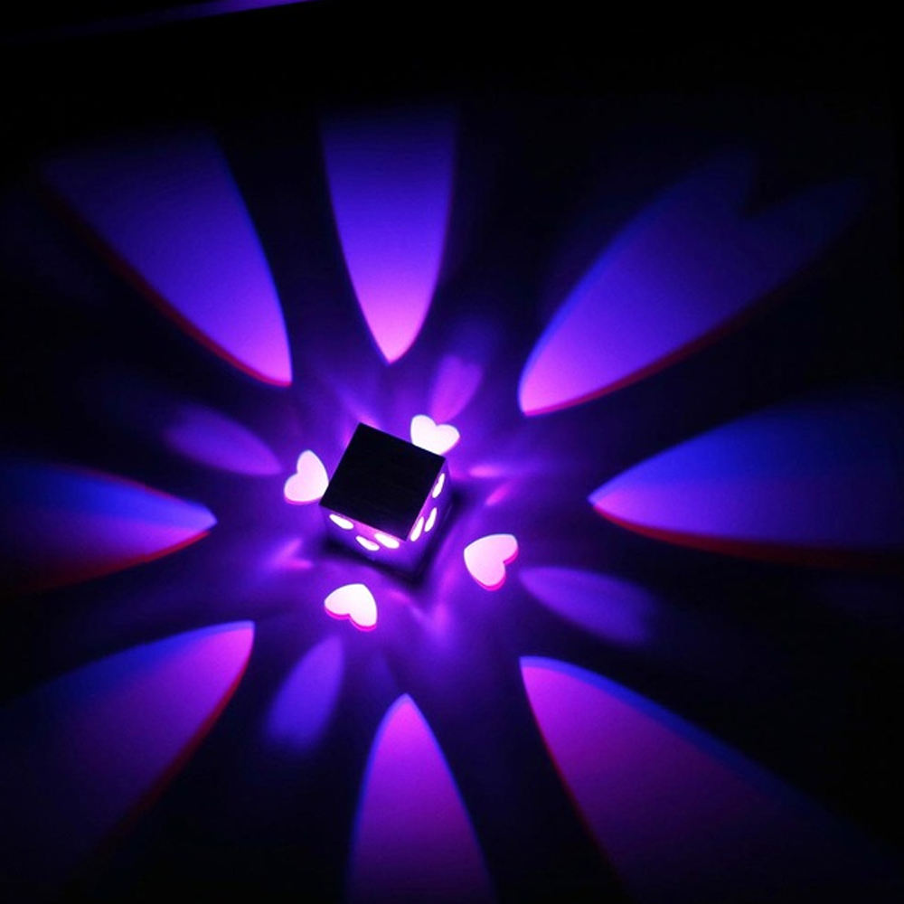 LED Liefde hart 3W RGB Afstandsbediening Indoor wandlamp voor Thuis Slaapkamer trap Foyer Decoratie Izakaya Decorateur Schoonheidskamer