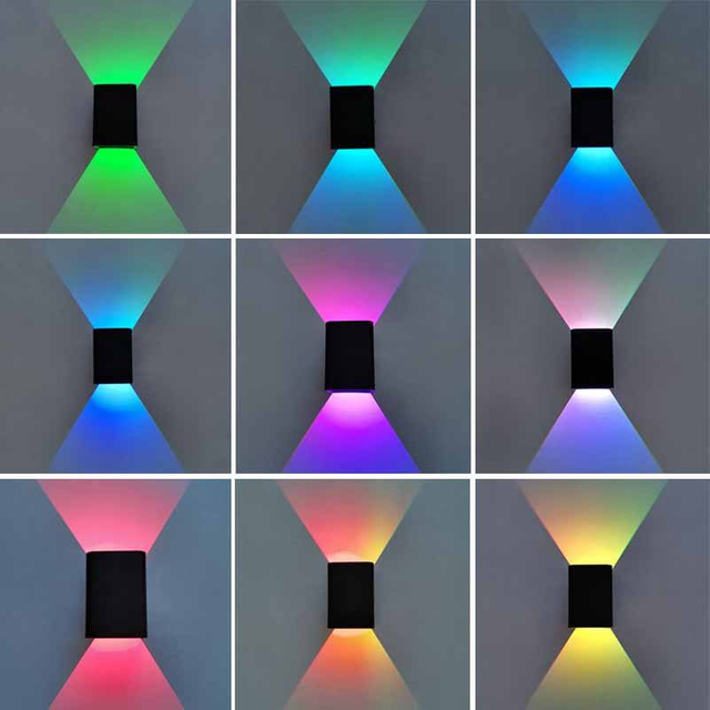 led-wandlamp armatuur RGB met controller wandlamp aluminium wandmontage voor gangpad slaapkamer binnen kleurrijk nachtlampje trap minimalistisch luxe decoratieve led-wandlamp