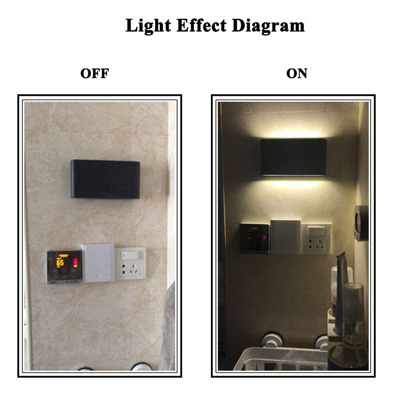 Modern design decoratief wandgemonteerd LED-licht IP65 omhoog en omlaag wandlamp nachtkastje buiten LED zwart modern ijdelheidshek