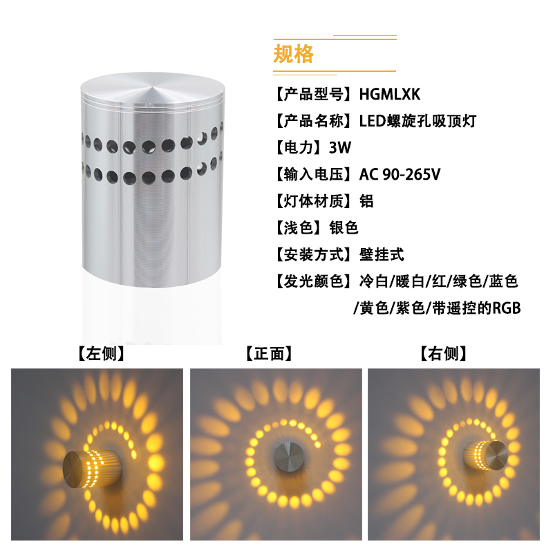 Spiraal Gat Led Muur 