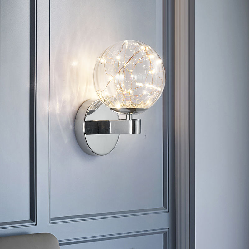 6W kleine hot-selling sterrenhemel wandlamp smeedijzer geplateerd glas voor gebruik binnenshuis