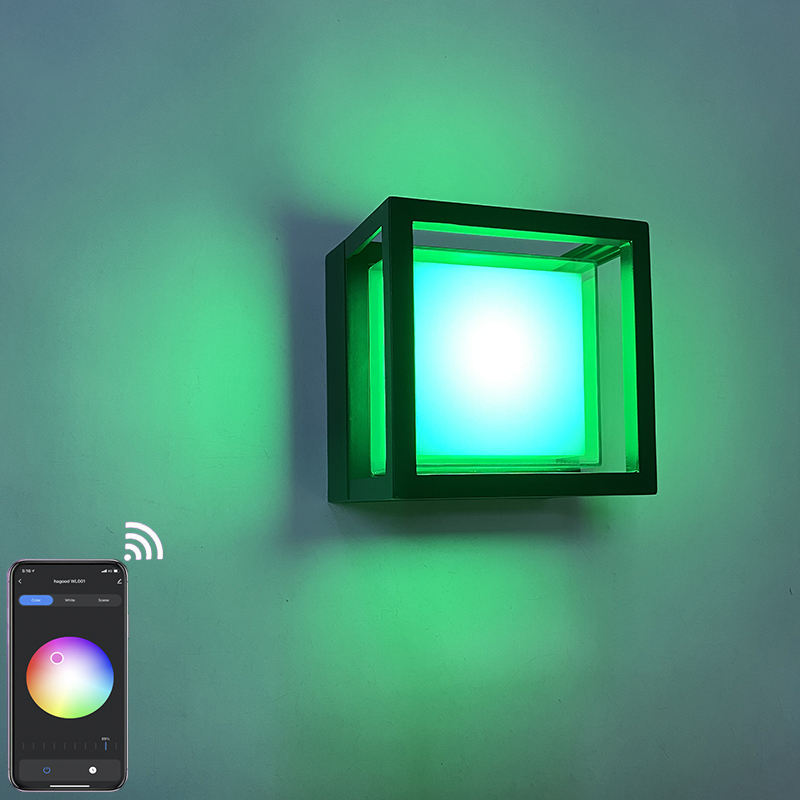 Smart IP65 buitenlamp waterdicht APP Gecontroleerde kunststof tuin waterdichte lamp moderne LED wandlamp wandmontage