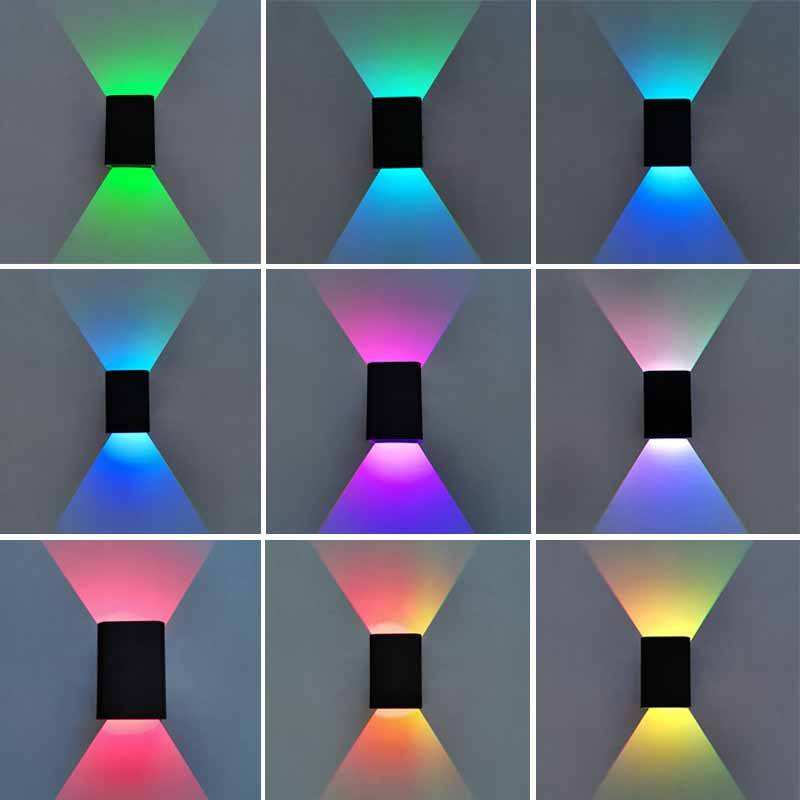 Moderne Up down wandlamp 3W LED RGB wanddecoratie wandlamp AC85-265V industriële projectverlichting